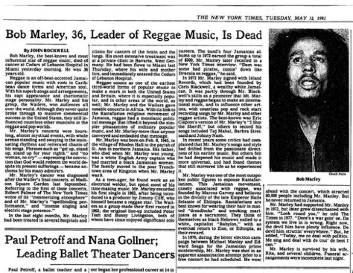 Bob Marley's Cause Of Death Explored