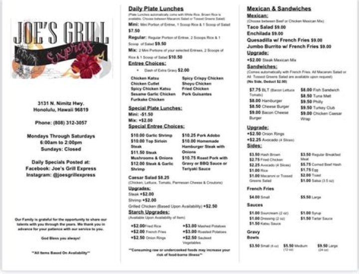 Unveiling The Culinary Gems Of Joe's Grill Express